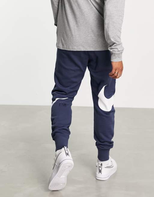 Nike Swoosh cuffed joggers in thunder blue