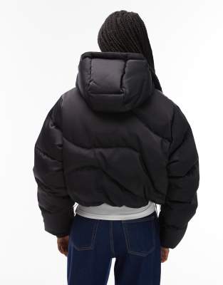 Nike Swoosh Down Puffer Jacket In Black