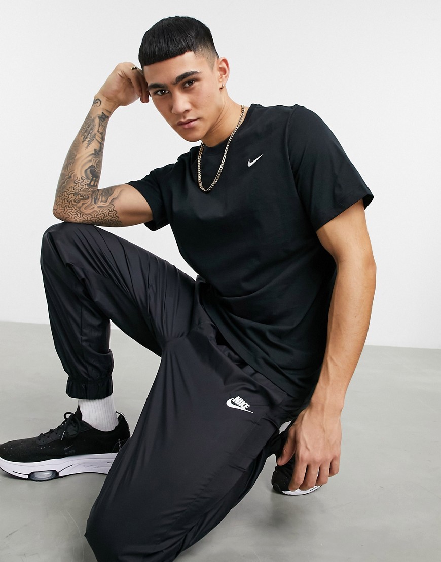 Nike Swoosh embroidered t-shirt in black