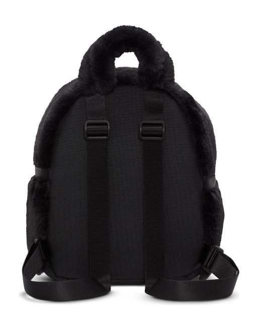 Black faux 2025 fur mini backpack