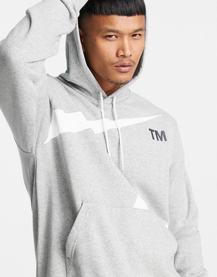Nike Swoosh fleece hoodie in grey