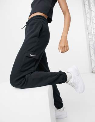 Nike Swoosh fleece joggers in black | ASOS