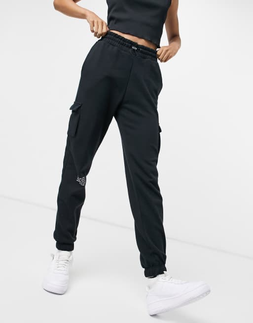 Nike Swoosh fleece sweatpants in black 