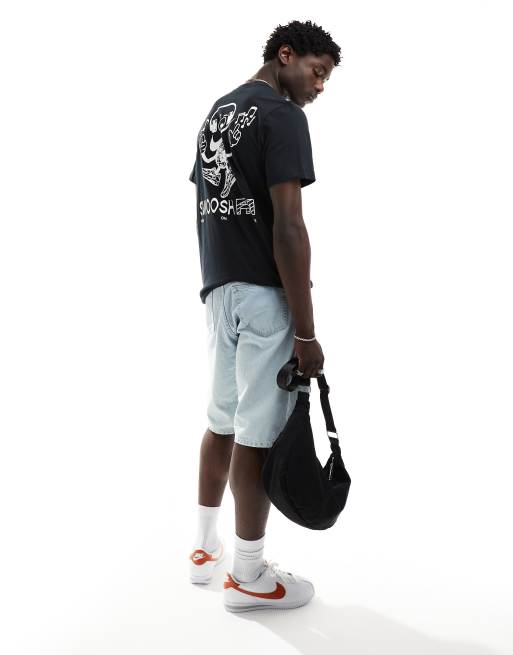 Nike Swoosh FM graphic backprint t-shirt in black | ASOS