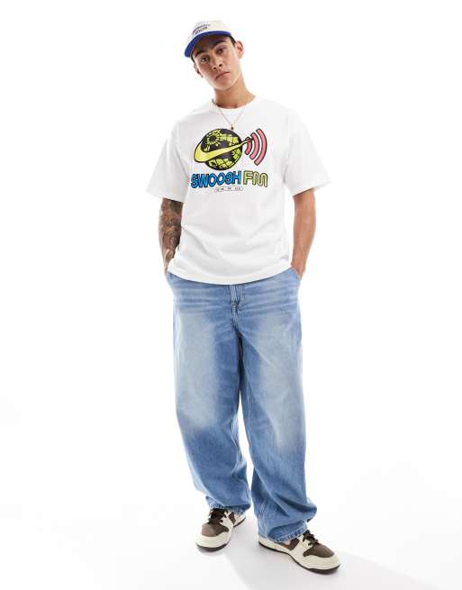 Nike Swoosh FM graphic t-shirt in white | ASOS