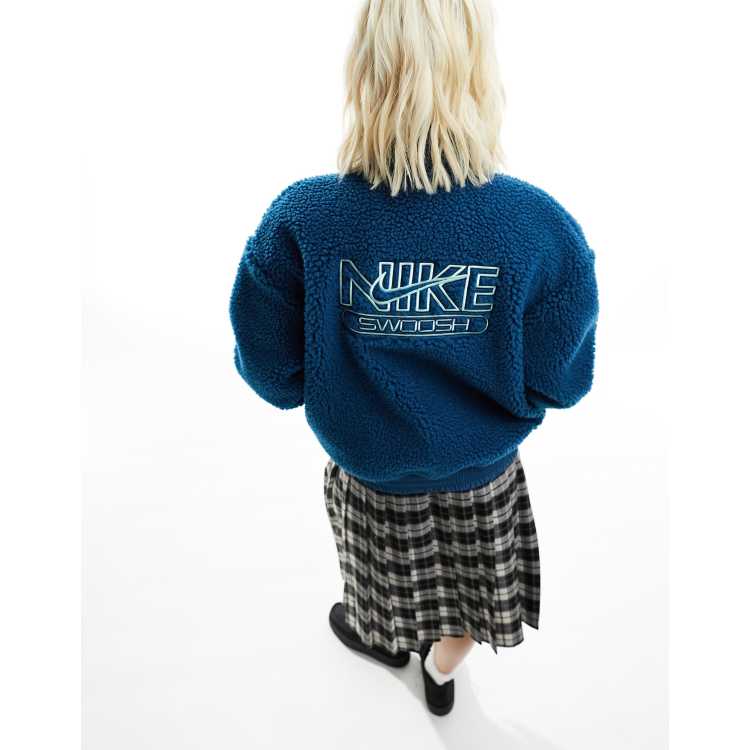 NIKE スキージャケット ブルー Shop Nike Men's Blue New York Knicks Courtside Wind Runner Woven