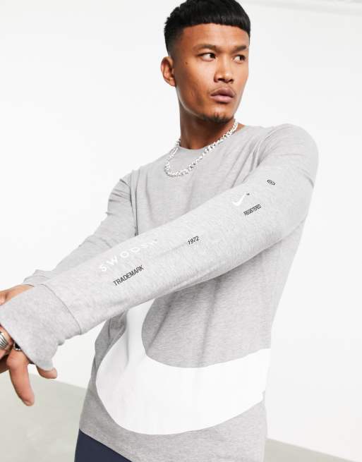 Nike - Swoosh - Grå langærmet T-shirt