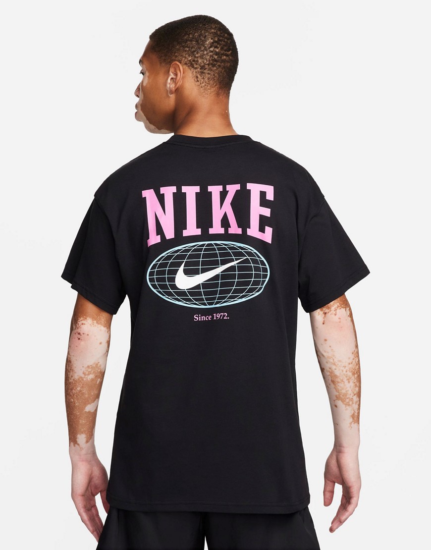 Nike Swoosh graphic backprint t-shirt in black