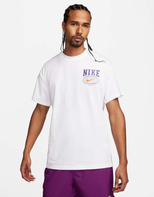 Nike Swoosh graphic backprint t shirt in white ASOS