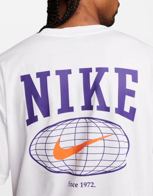 Nike Swoosh graphic backprint t shirt in white ASOS