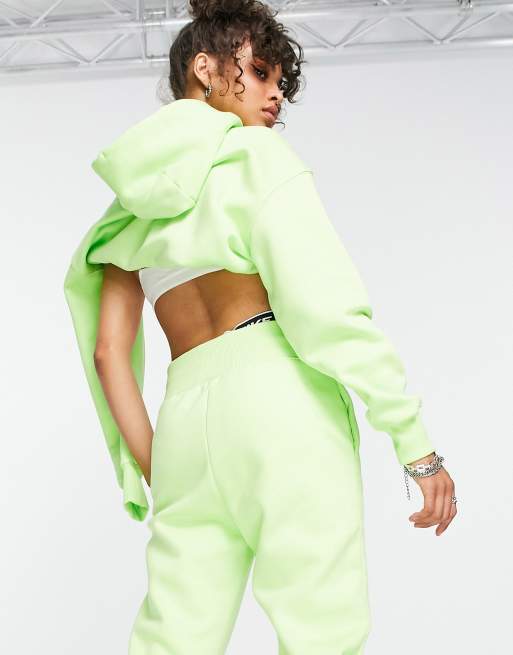 Lime green crop on sale hoodie