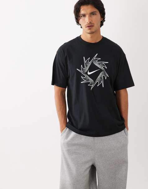 Nike Swoosh graphic T-shirt in black - view 1