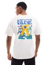 Nike Swoosh FM graphic backprint t-shirt in white | ASOS