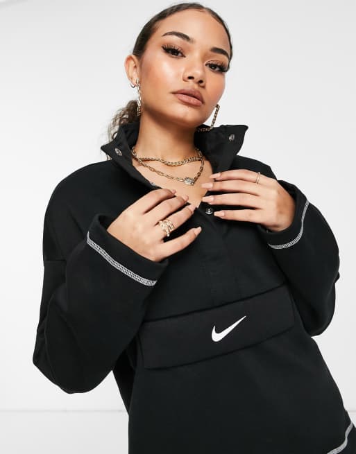 Nike pro training half zip sweatshirt in discount black