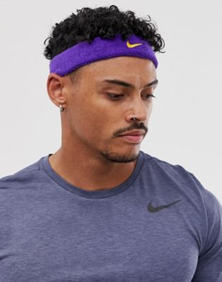 purple nike swoosh headband