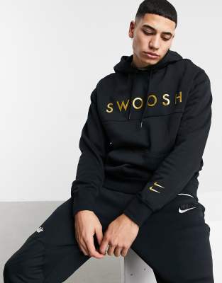 nike black swoosh hoodie