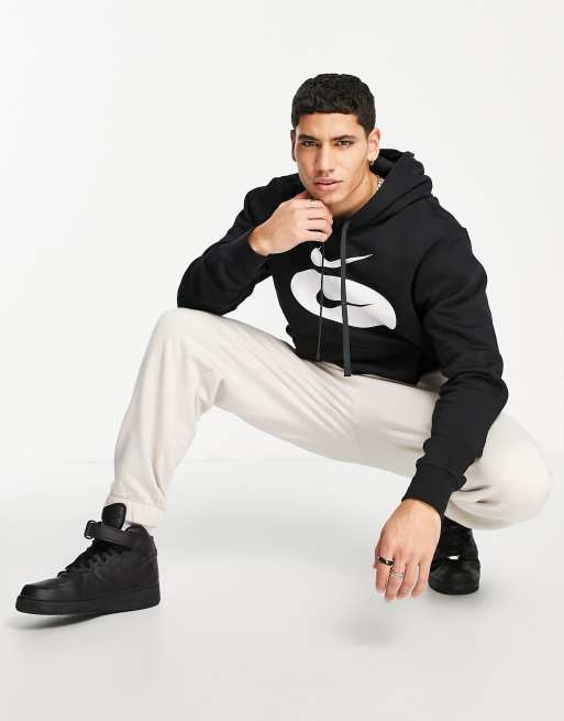 Nike Swoosh large chest logo hoodie in black, 4 of 4