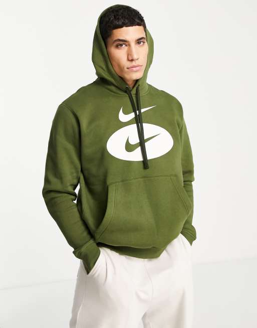 Nike Swoosh large chest logo hoodie in khaki ASOS