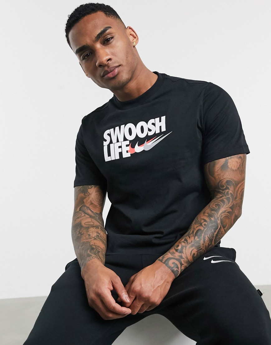 Nike swoosh life t-shirt in black