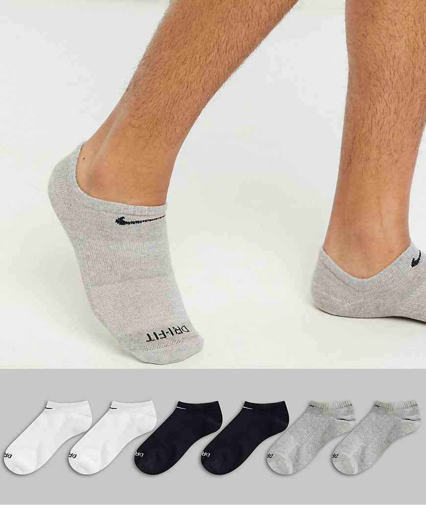 Nike swoosh logo 6 pack invisble socks-Multi