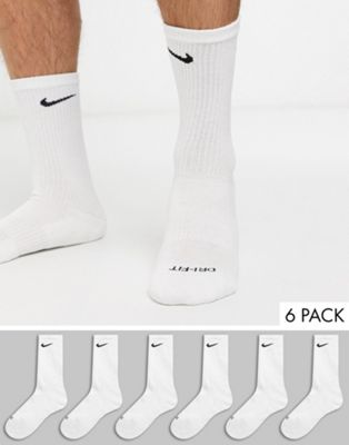 Nike Swoosh Logo 6 Pack Socks In White 
