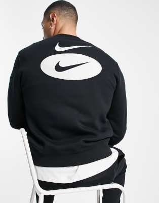 Nike Swoosh logo back print sweatshirt in black