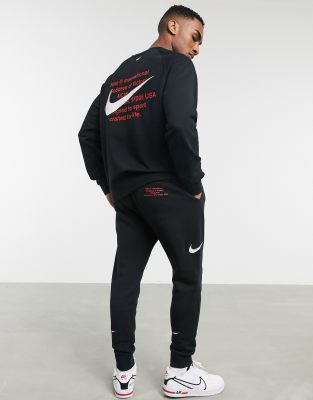 nike swoosh logo crew neck sweat