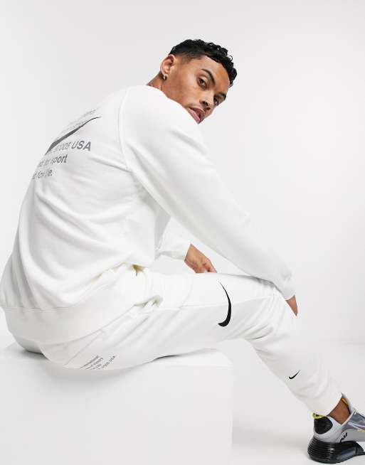 Nike Swoosh logo crew neck sweat in white