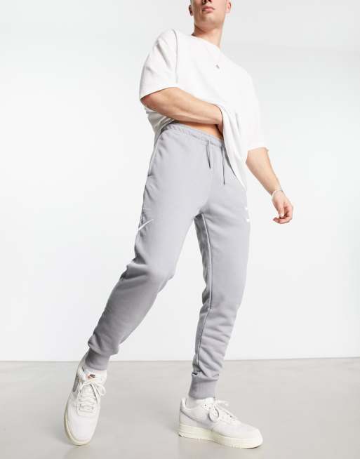 Nike swoosh logo outlet cuffed joggers in grey