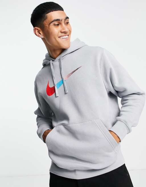 Nike Swoosh logo hoodie in grey | ASOS