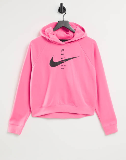 Pink nike swoosh sweatshirt sale