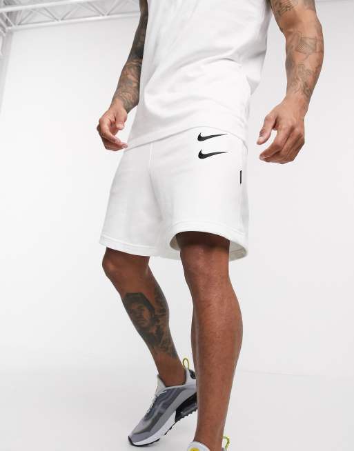 White nike swoosh store shorts