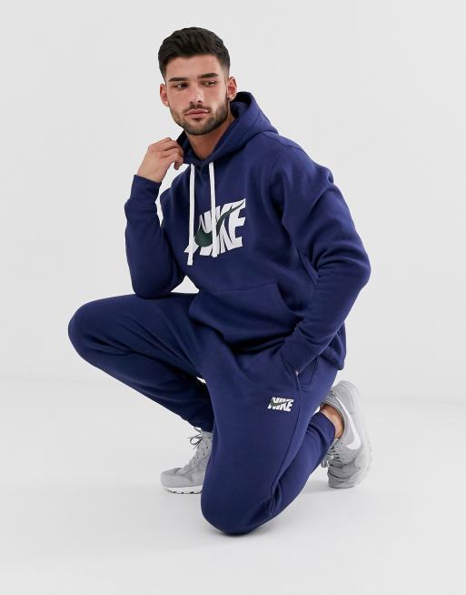 Navy blue tracksuit store nike