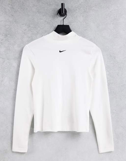 Nike Long-Sleeve Mock Neck Shirt Black - BLACK/WHITE