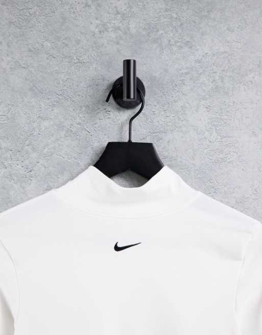 Nike Long-Sleeve Mock Neck Shirt Black - BLACK/WHITE