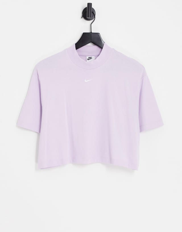 Nike Swoosh mock neck t-shirt in lilac