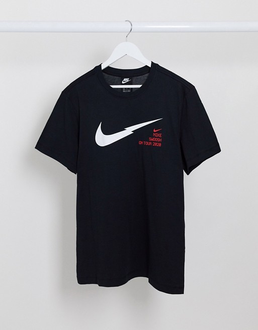 Nike Swoosh On Tour Pack t-shirt in black | ASOS