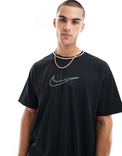 Nike Swoosh overlay logo T-shirt in black - view 1