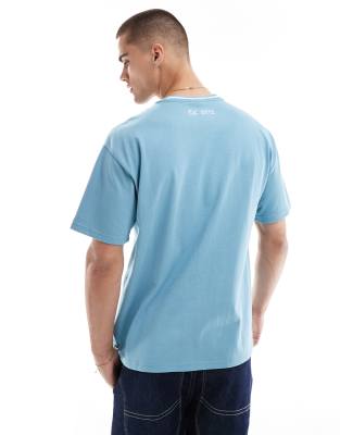 Nike Swoosh Overlay Logo T-shirt In Blue
