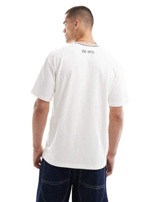 Nike Swoosh overlay logo t-shirt in off white | ASOS