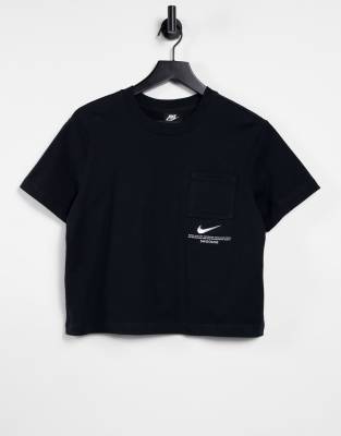 Nike Swoosh Oversized T Shirt In Black Modesens