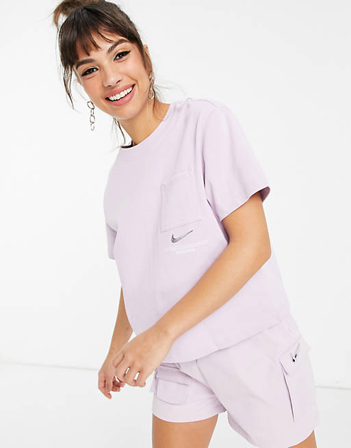 Nike Swoosh oversized t-shirt in pale lilac | ASOS