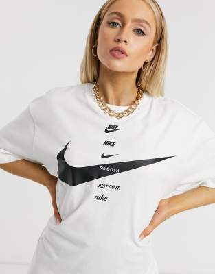 Nike Swoosh oversized t-shirt in white 