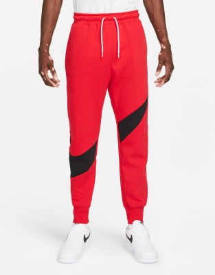 nike red swoosh joggers