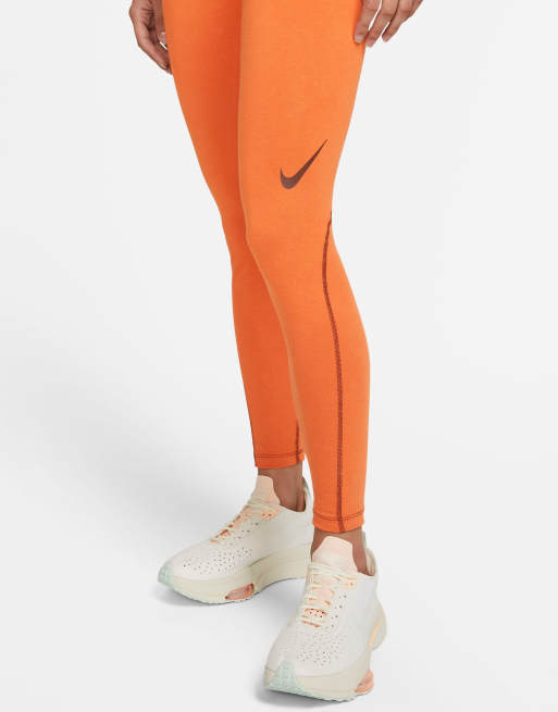 Nike Swoosh Pack high waisted leggings in orange