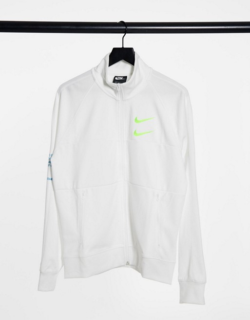 Nike Swoosh Pack polyknit track jacket in white