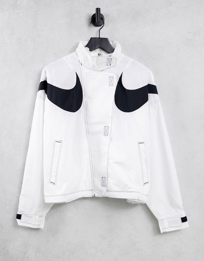 Nike Swoosh Pack Repel woven zip-through jacket in white
