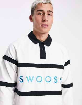 swoosh long sleeve polo