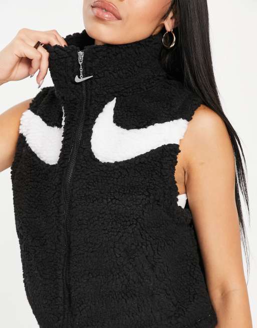 Nike sherpa gilet online black