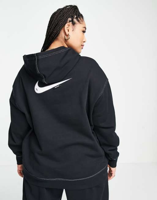 Black and white clearance nike hoodie